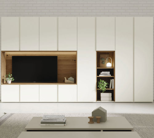 Современный настенный комплект для ТВ - ON BOISERIE 1 - VIVE - MUEBLES VERGE S.L. - из лакированной древесины / со встроенным освещением