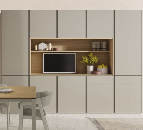 Современный настенный комплект для ТВ - ON BOISERIE 5 - VIVE - MUEBLES VERGE S.L. - из лакированной древесины