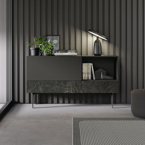 Современный буфет - COMPACT APARADOR 5 - VIVE - MUEBLES VERGE S.L. - из матовой лакированной древесины / из керамики / с полкой