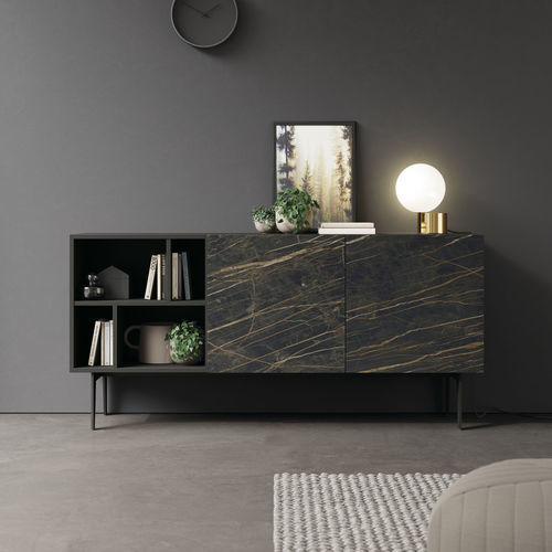 Современный буфет - COMPACT APARADOR 11 - VIVE - MUEBLES VERGE S.L. - из матовой лакированной древесины / из керамики / с полкой