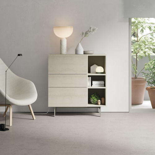 Современный буфет - COMPACT APARADOR 12 - VIVE - MUEBLES VERGE S.L. - из матовой лакированной древесины / из керамики / с полкой