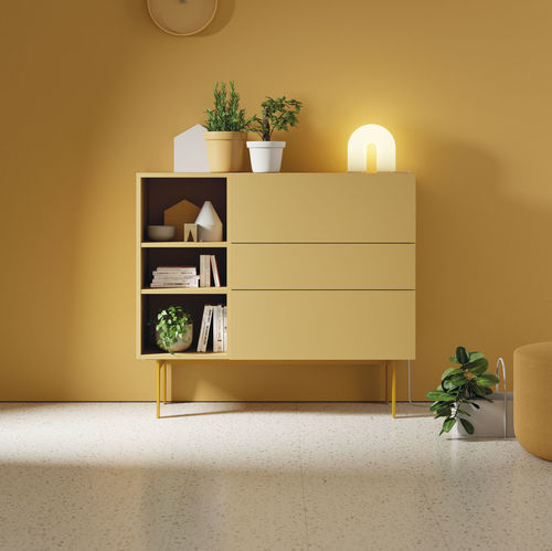 Современный буфет - COMPACT APARADOR 16 - VIVE - MUEBLES VERGE S.L. - из матовой лакированной древесины / с полкой / с выдвижными ящиками