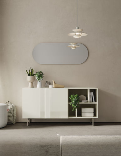 Современный буфет - COMPACT RECIBIDOR 4 - VIVE - MUEBLES VERGE S.L. - из матовой лакированной древесины / из лакированного стекла / с полкой