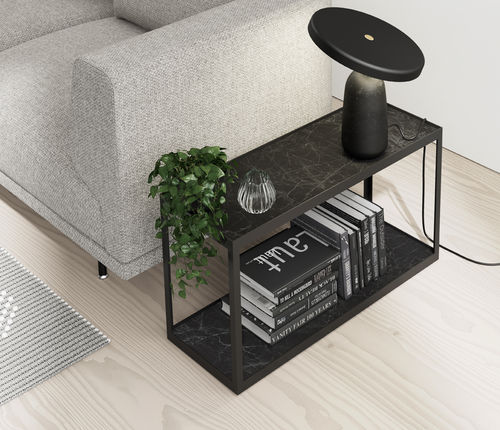 Современный вспомогательный столик - KUB 5 - VIVE - MUEBLES VERGE S.L. - из керамики / с основанием из металла / прямоугольный