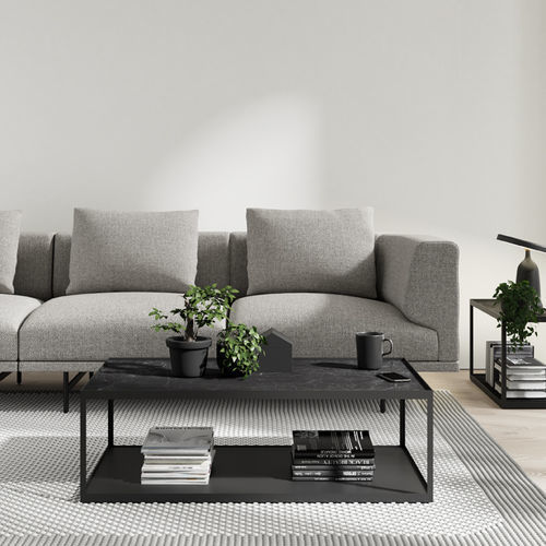 Современный журнальный столик - KUB 6 - VIVE - MUEBLES VERGE S.L. - из керамики / с основанием из лакированного металла / прямоугольный