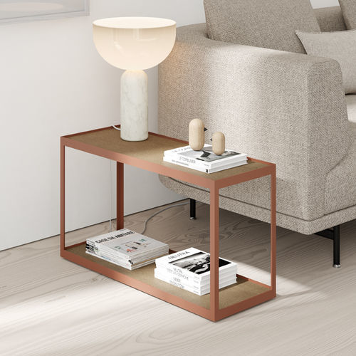 Современный вспомогательный столик - KUB 1 - VIVE - MUEBLES VERGE S.L. - из фанерованной древесины / с основанием из лакированного металла / прямоугольный