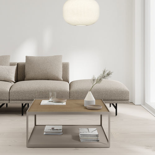Современный вспомогательный столик - KUB 2 - VIVE - MUEBLES VERGE S.L. - из дерева / из кристалла / с основанием из лакированного металла