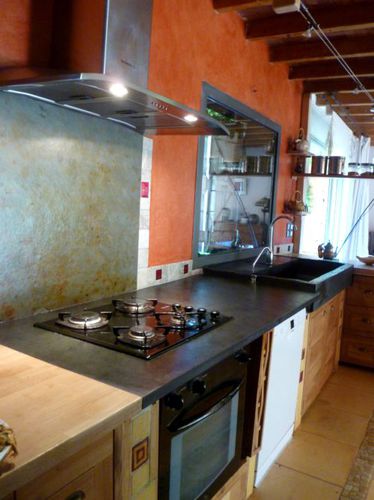 Рабочая поверхность из натурального камня - KITCHEN TOP MULTICOLOR SLATE  - MAP Slate Srl - для кухни