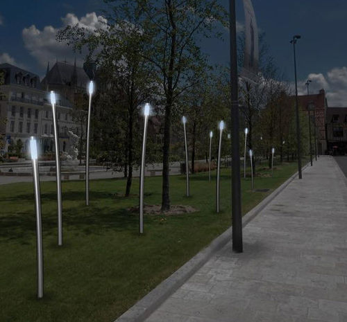 Современная световая колонна - ASTRE - Design espaces - из нержавеющей стали / LED / для общественных мест