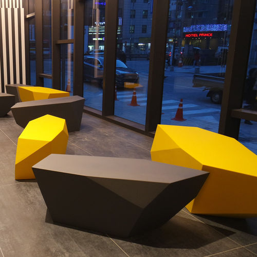 Общественная скамейка уникальный дизайн - Rock Elements - SIXINCH Furniture - Design - Foamcoating - из полорона высокой плотности / без спинки / без подлокотников