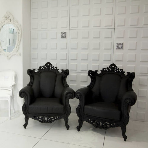 Кресло для посетителей в стиле Людовика XIV - LOUIS - SIXINCH Furniture - Design - Foamcoating - из ткани / из полорона высокой плотности / серое