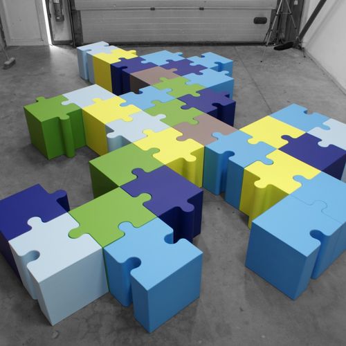 Современный пуф - PUZZLE - SIXINCH Furniture - Design - Foamcoating - из полорона высокой плотности / другие формы / модульный