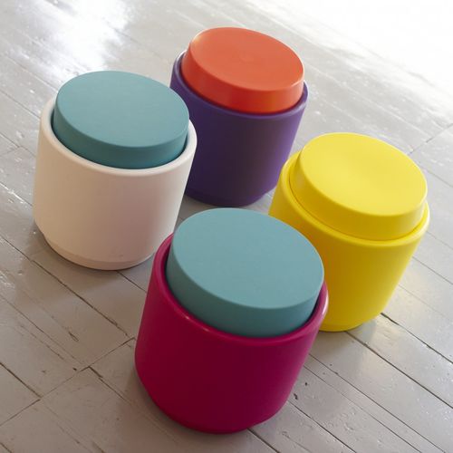 Современный табурет - TINGLE - SIXINCH Furniture - Design - Foamcoating - из полорона высокой плотности / с основанием из пластика / с центральной опорой
