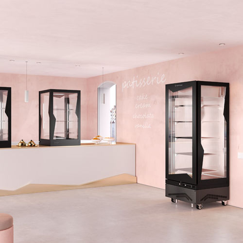 Вертикальная холодильная витрина - MARILYN 275 BTQ BIS - TECFRIGO SPA  - для кондитерских изделий / с дверью / с освещением