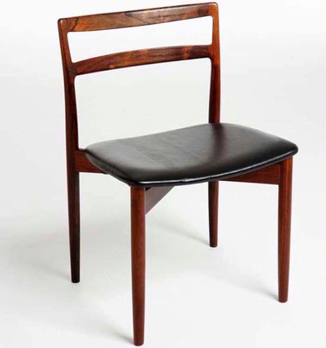 Cтул скандинавский дизайн - 1960-69 - paere dansk - для интерьера / из кожи / с основанием из розового дерева