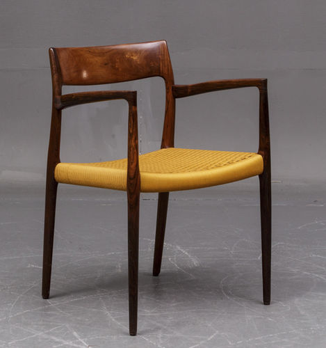 Cтул для столовых скандинавский дизайн - 1958-69 CARVER - paere dansk - для интерьера / из кожи / с основанием из розового дерева
