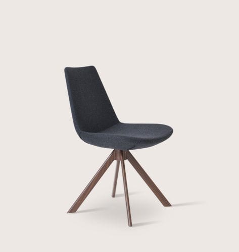 Современный cтул для столовых - EIFFEL - sohoConcept - из кожи / с основанием из ореха / с основанием из стали
