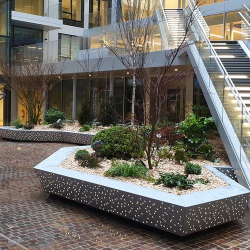 Кадка для садовых растений из алюминия - Mosaïque - ATECH - из термолакированного алюминия / прямоугольная / квадратная