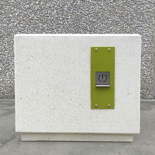 Современная общественная скамейка - B-CHARGE POUF - FREPAT URBAN EQUIPMENT - из дерева / из бетона / модульная