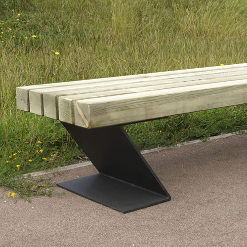 Современная общественная скамейка - ECOBAT - FREPAT URBAN EQUIPMENT - из дерева / из металла