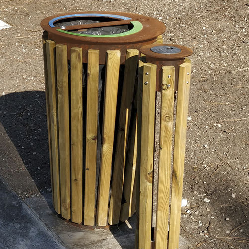 Общественный мусорный контейнер - INN CYLINDER B - FREPAT URBAN EQUIPMENT - с сортировкой / из гальванизированной стали / из кортеновской стали