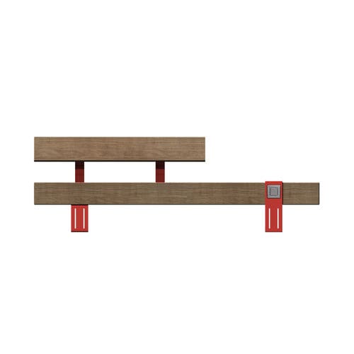 Современная общественная скамейка - PATBOIS USB - FREPAT URBAN EQUIPMENT - из дерева / из стали / со спинкой