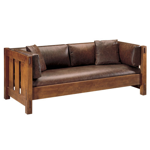 Классический диван - MISSION : SETTLE 89-208 - STICKLEY - коричневый / из дуба / 3 места