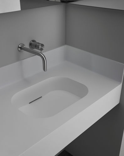 Столешница для раковины из Corian® - Olimpia - RESIGRES - из полимера / по индивидуальному заказу / со встроенными полотенцесушителями