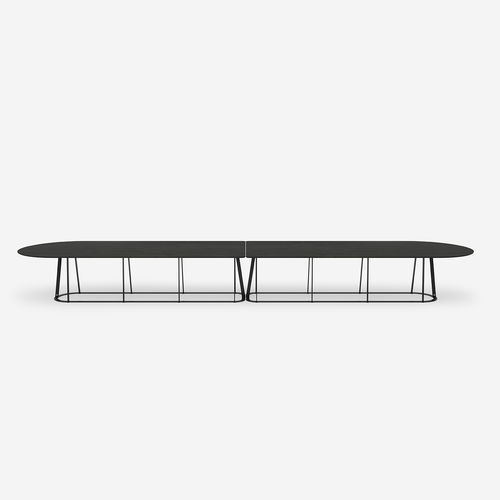 Современный стол - Plat-O Flat-Oval 20 - HALDANE - из спеченного камня / из Dekton® / с основанием из нержавеющей стали