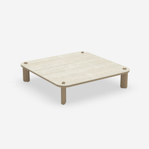 Современный журнальный столик - KNOPPIE LARGE - HALDANE - из Dekton® / с основанием из ироко / квадратный