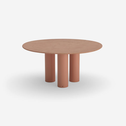 Современный обеденный стол - Dombolo 5 - HALDANE - из Dekton® / с лакированным основанием из нержавеющей стали / круглый