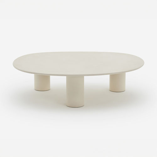 Современный журнальный столик - Dombolo Extra Large - HALDANE - из Dekton® / с лакированным основанием из нержавеющей стали / овальный