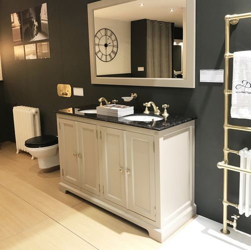 Двойная тумба под умывальник - BRISTOL - Aqua Prestige - напольная / из дерева / из мрамора