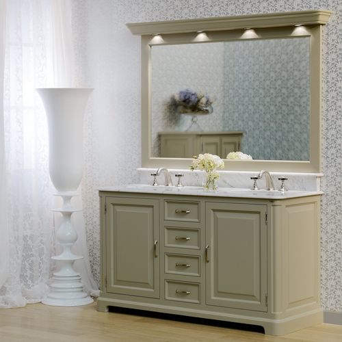 Двойная тумба под умывальник - REGENT 155 - Aqua Prestige - напольная / из дерева / из мрамора