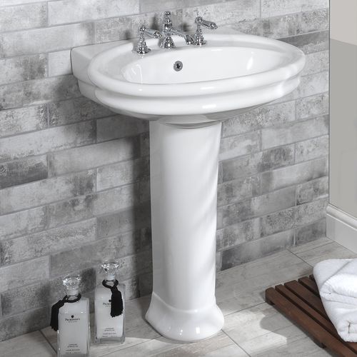 Раковина на ножке - 240.12601 & 240.12620 - Aqua Prestige - из фарфора / с умягчителем воды / овальная