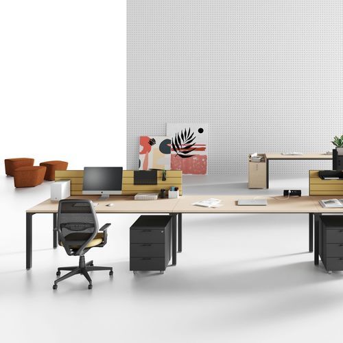 Рабочий стол для офисов открытого типа - OXI - Las Mobili - напольный / для 2 человек / несколько мест