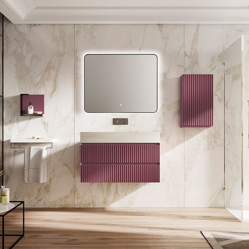 Подвесная тумба под умывальник - 03 - Mi baño - из стали / из камня / современная