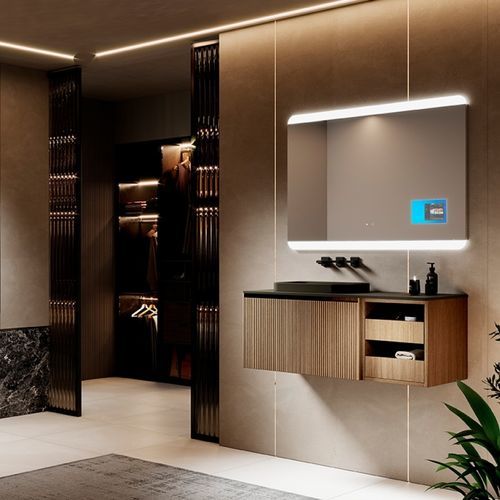 Подвесная тумба под умывальник - 04 - Mi baño - из стекла / современная / без дверцы