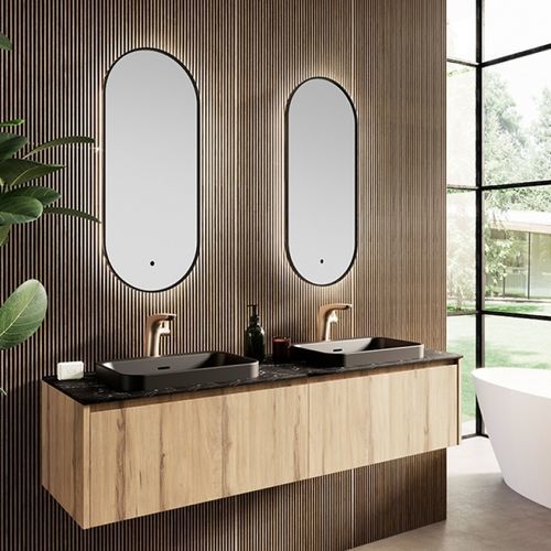 Двойная тумба под умывальник - 01 - Mi baño - подвесная / из Solid Surface / из камня