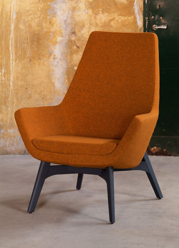 Современное кресло - MISS - RICCARDO RIVOLI Design - из ткани / с высокой спинкой / желтое