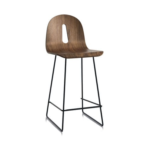 Современный барный стул - GOTHAM WOODY - CHAIRS & MORE - из дерева / из окрашенного металла / с основанием в виде салазок