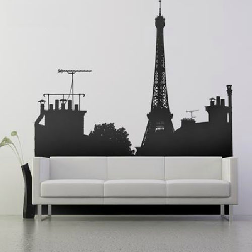 Настенная клейкая этикетка город - PARIS SKYLINE C - Paristic - страна