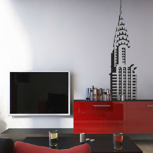 Настенная клейкая этикетка город - CHRYSLER BUILDING - Paristic - страна
