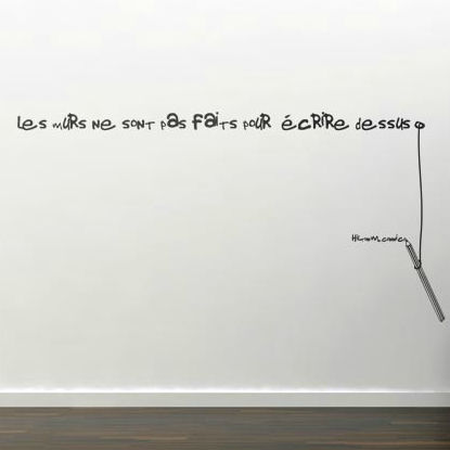 Настенная клейкая этикетка надпись - LES MURS NE SONT ... - Paristic