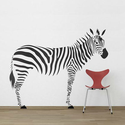 Орнаментальная настенная клейкая этикетка - ZEBRA 	 - Paristic - животные