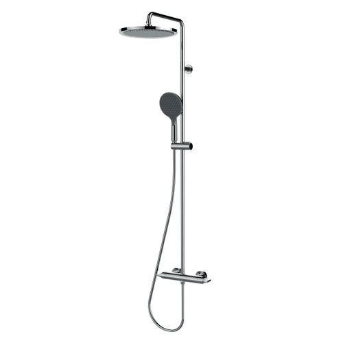 Термостатическая душевая стойка - L10505 - BOSSINI - из латуни / хромированная отделка / белая матовая