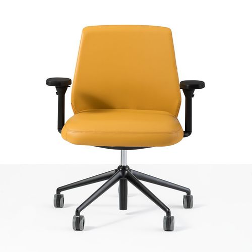 Современный стул для офиса - BEETLE LOW - Moschella Sedute Srl - для интерьера / из кожи / нейлоновый