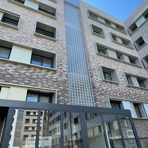 Квадратный стеклоблок - 60007 - LA ROCHERE - текстурированный / гладкий / для фасада