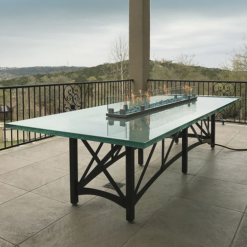 Современный обеденный стол - GLASS TABLETOP - ThinkGlass - из стекла / прямоугольный / для бытового использования