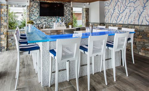 Рабочая поверхность из стекла - THINGLASS RESIDENTIAL BAR - ThinkGlass - для наружного применения / с квадратным краем / термостойкая